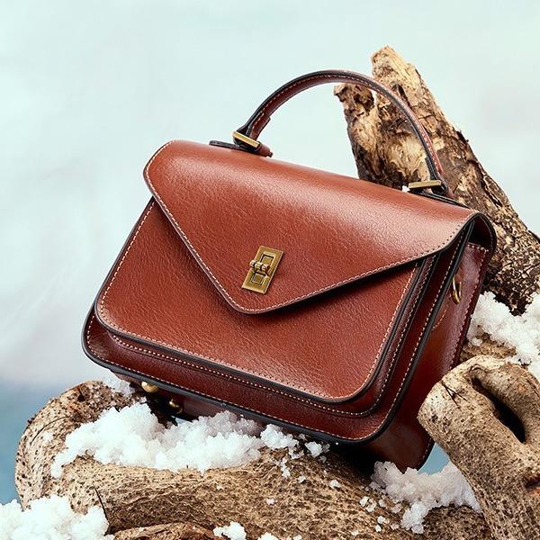 Bag Leather Cowhide New High-end Simple Fashion Temperament Women's Bag Portable Shoulder Crossbody