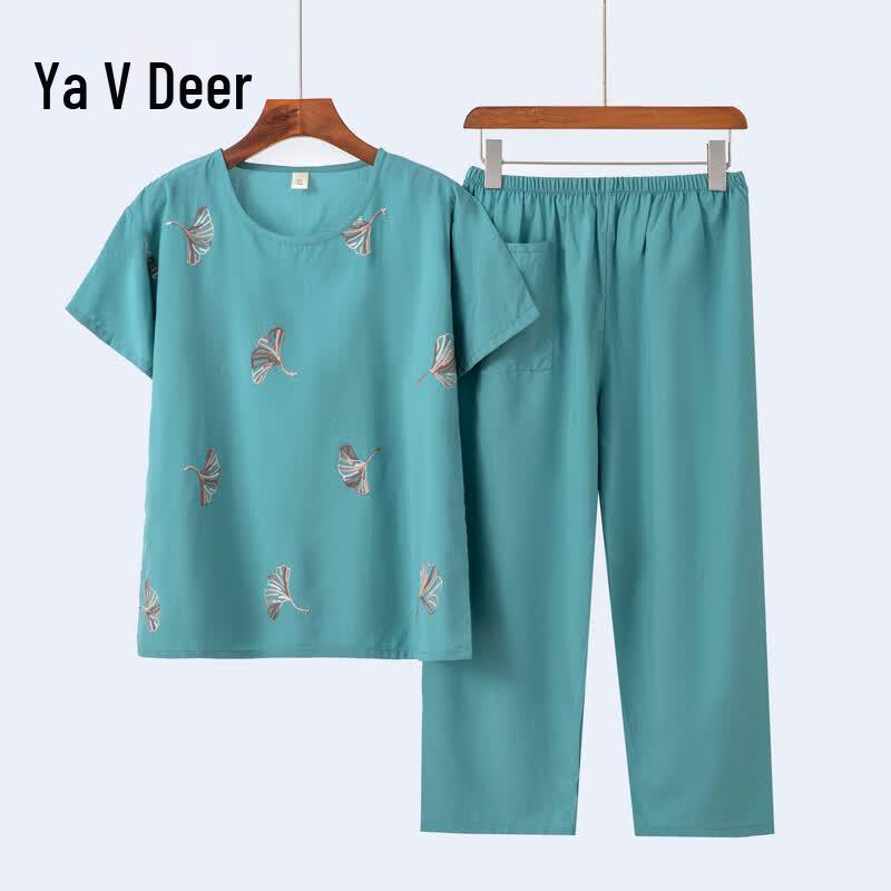 Yalu Women s Summer Round Neck Two-Piece Set 2XL