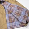 Chegada Nova Jaqueta Feminina Retrô Patchwork Xadrez Reversível Bordada Gola Naval