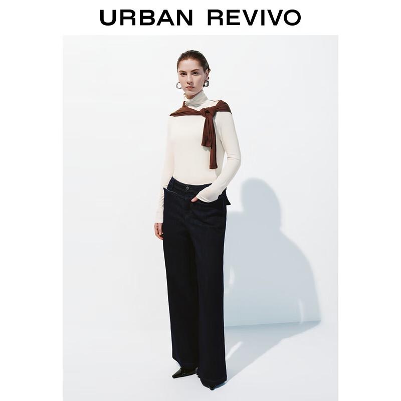UR2025 Women s Slim Fit High Neck Long Sleeve T-Shirt M грязно-белый