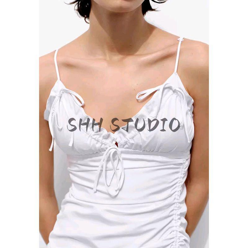 Summer New Product Women's Clothes French Style Design Bowknot Decoration Pleated Trench Coat Fabric Dress 3152326