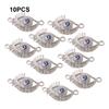 10 Pieces Alloy Eye Charms with Rhinestone Connector Charm Handmade Plated Hanging Pendant DIY Crafts Making Accessories