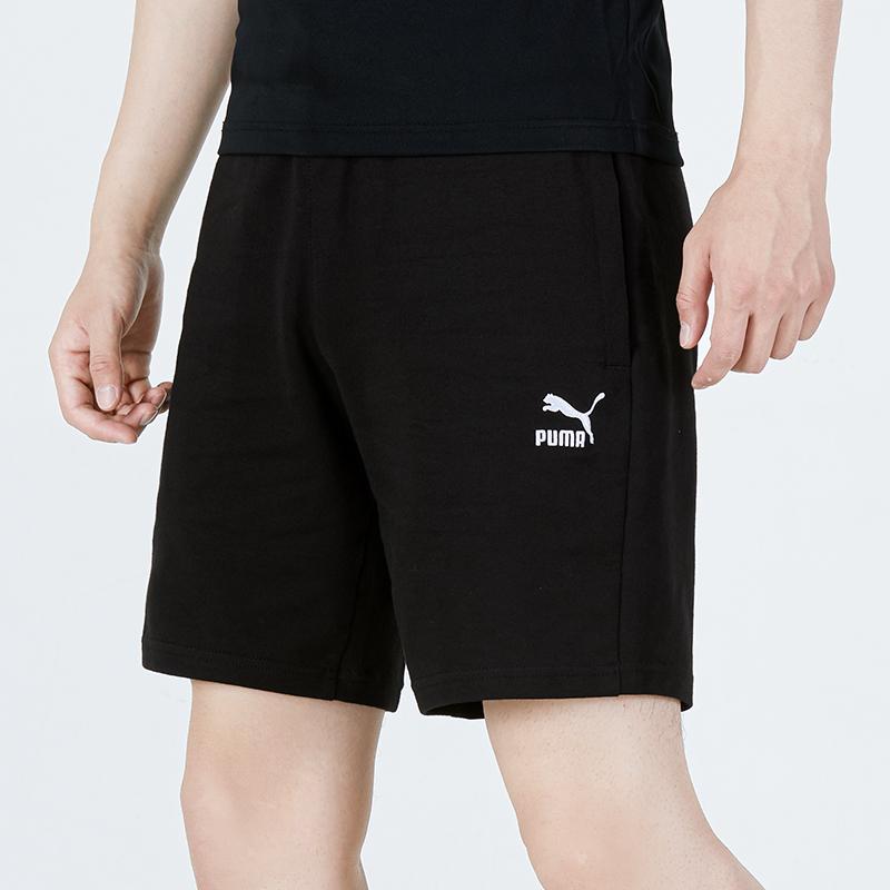 Puma Solid Color Logo Casual Shorts Men Bottoms Black 531371-01