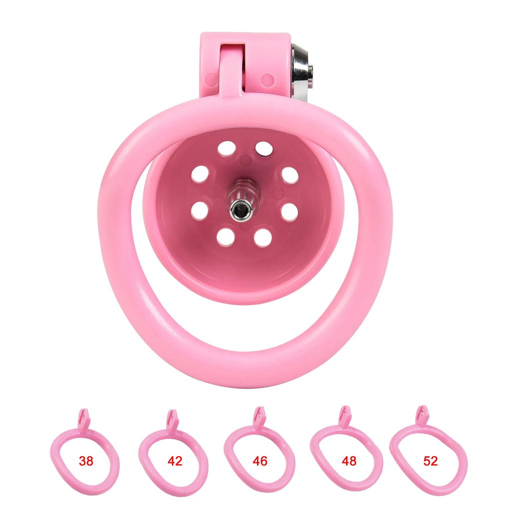 Männlicher Penis-Keuschheitskäfig-Set, kleiner Vogel-Keuschheitskäfig-Gürtel mit 5-Größen-Vorhängeschloss, Penisring, Penis-Schloss, Knechtschaft, Sklave, Mann, Sexspielzeug
