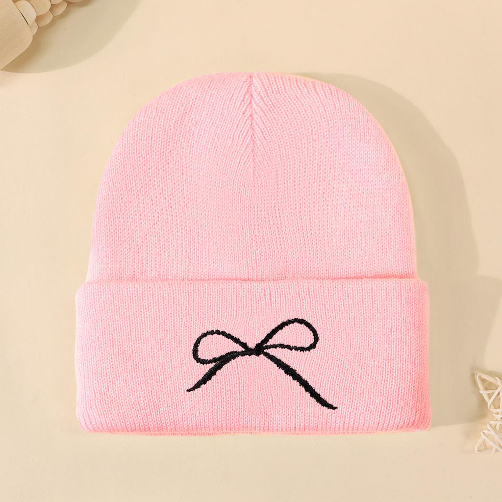 Outdoor Cycling Warm Cold Hat Bow Knitted Hat Trendy Versatile Autumn And Winter Cold Wool Hat Women