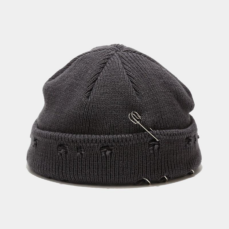 Trendy Unisex Wool Hat: European & American Iron Ring Pinhole Design for Street Hip-Hop