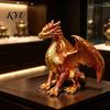 Office Table Sculpture Dragon Resin Statue, Sitting Wyvern Sculpture, 3D Medieval Figurine, Fantasy Desktop Dragons Props Ornament for Game