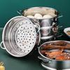 Stainless Steel Multi-Function Steamer Basket Kitchen Steaming Rack for Cooking Buns Eggs Seafood Vegetable Food Steamer Cooking