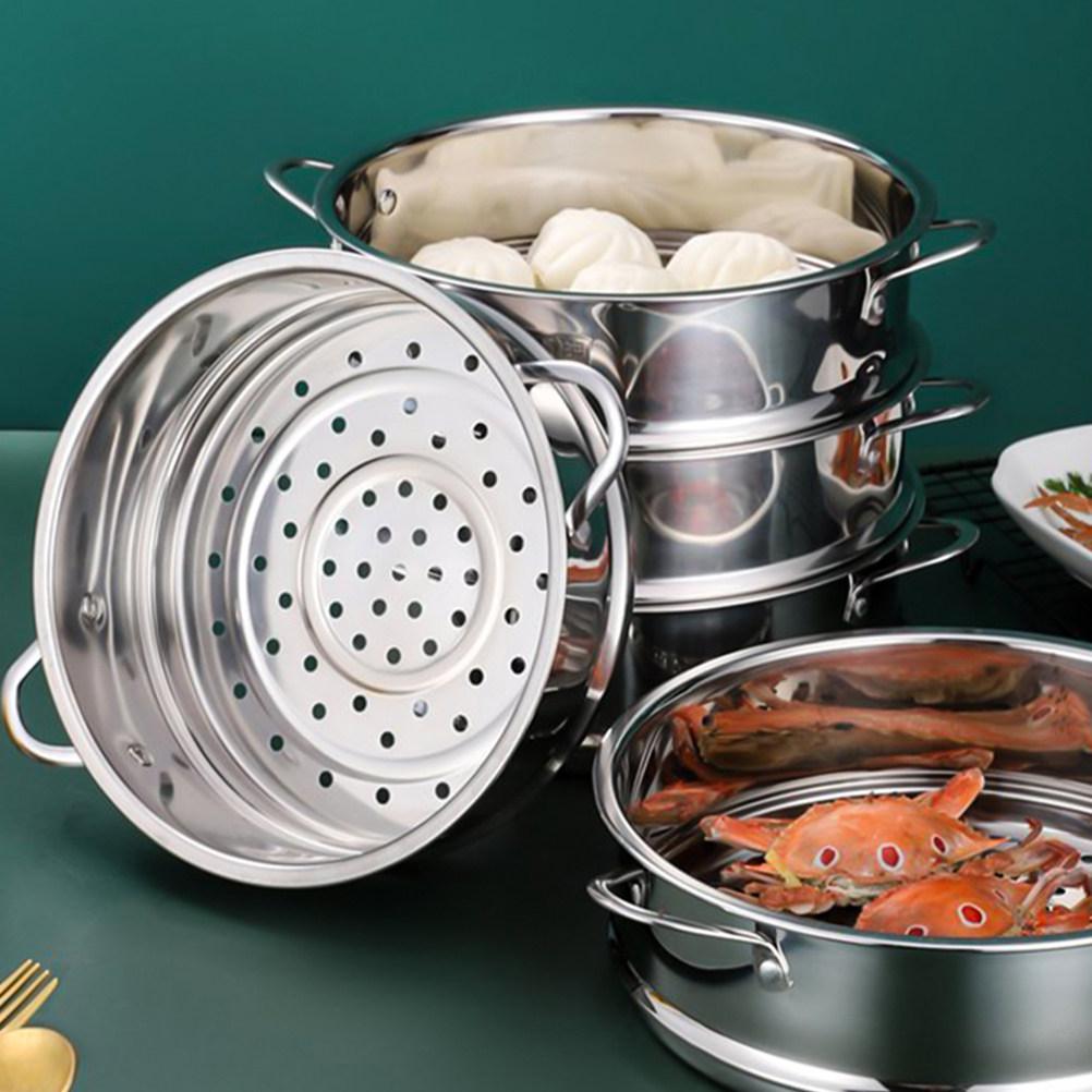 Stainless Steel Multi-Function Steamer Basket Kitchen Steaming Rack for Cooking Buns Eggs Seafood Vegetable Food Steamer Cooking