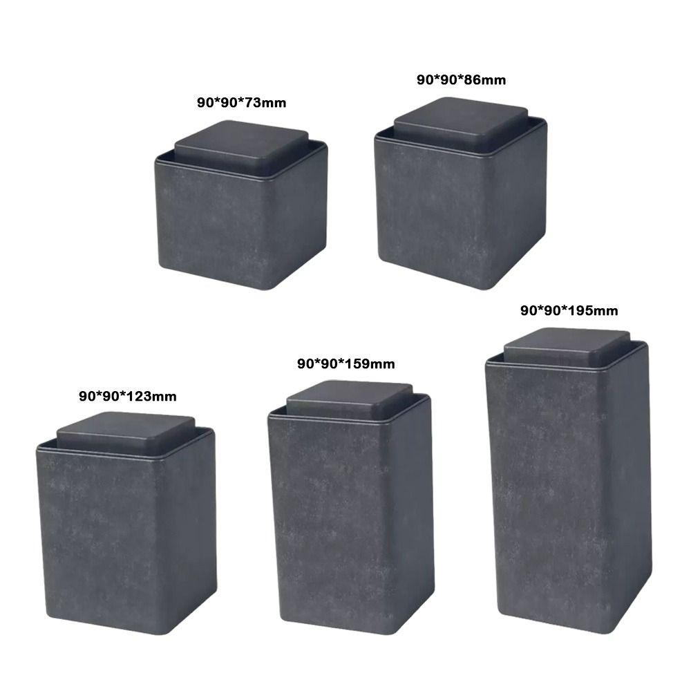 Retro Design Tea Cans Frosted Surface Square Shape Metal Cans Tinplate Material Fine Sand Texture Storage Jar Piggy Bank