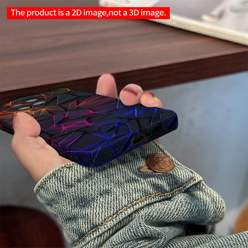 2DFlat Xiaomi Redmi phone caseNeon Geometric Glow Phone Casesuitable for Redmi Note 11 12 13 14 A3 K80 15 17 Ultra