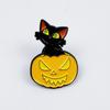 Creative Black Cat Halloween Brooch: Cute Cartoon Pumpkin Ornament for Clothing, Backpacks, and Accessories.