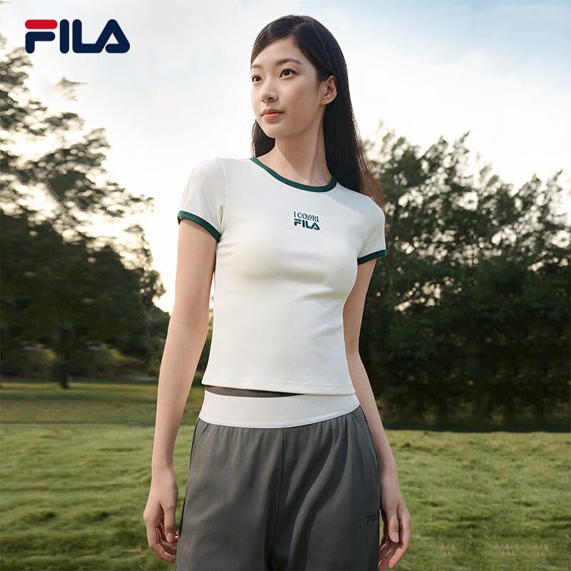 Fila Women's 2026 Summer Slim Fit Ribbed Short Sleeve T-Shirt