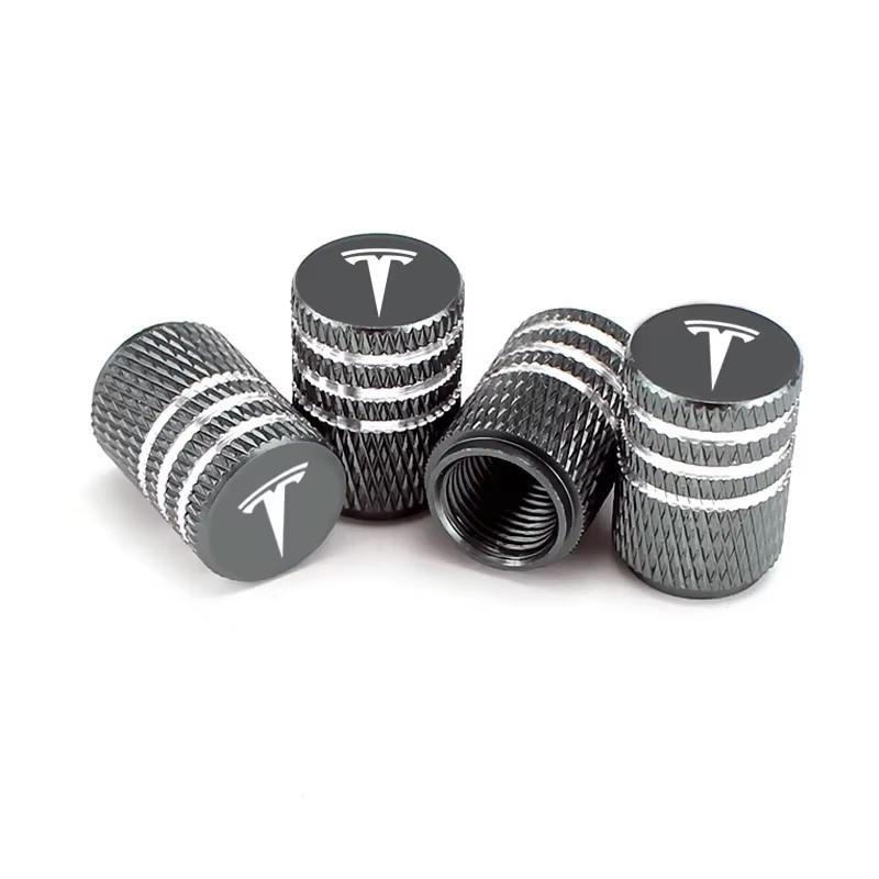 

4Pcs Car Tire Valve Stems Cap Aluminum Tire Wheel Stem Air Valve Cap For Tesla model 3 model X Y S Roadster