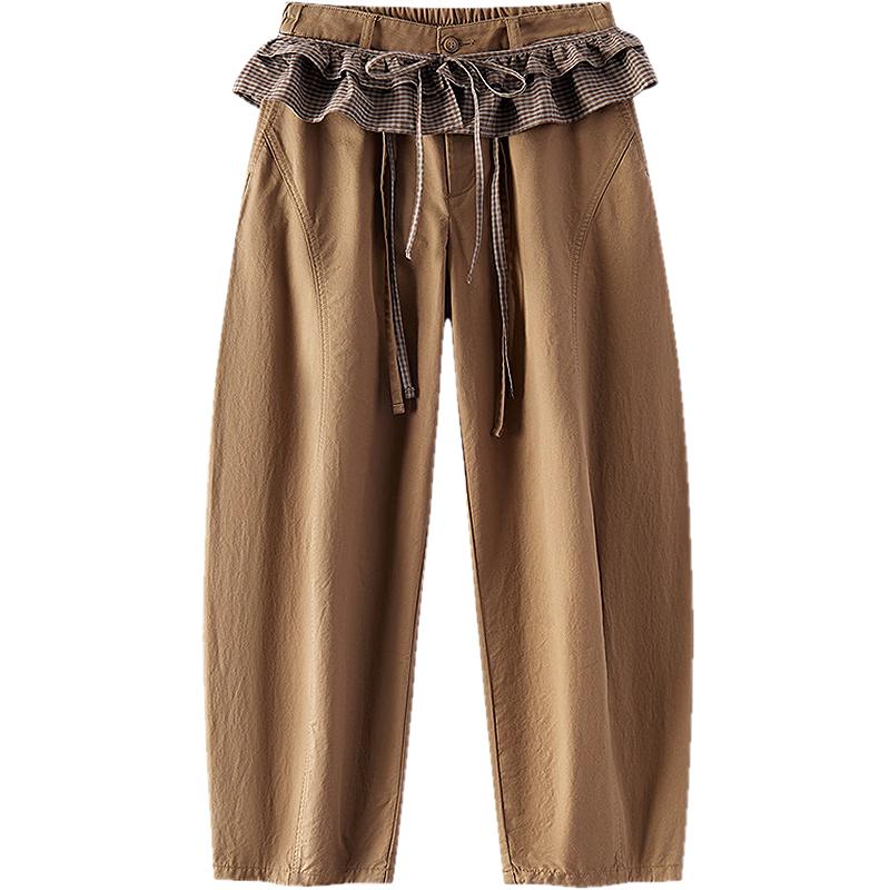 Semir Women s Loose Fit Cotton Casual Pants L верблюд