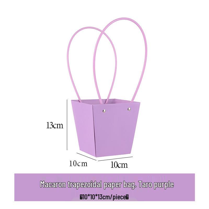 Macaron Color Series DIY Flower Arrangement Tote with Trapezoidal Design and Waterproof Kraft Paper