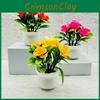 Rose Faux Flower Pot With Injection Molded Plastic For Living Room And Desk Decoration
