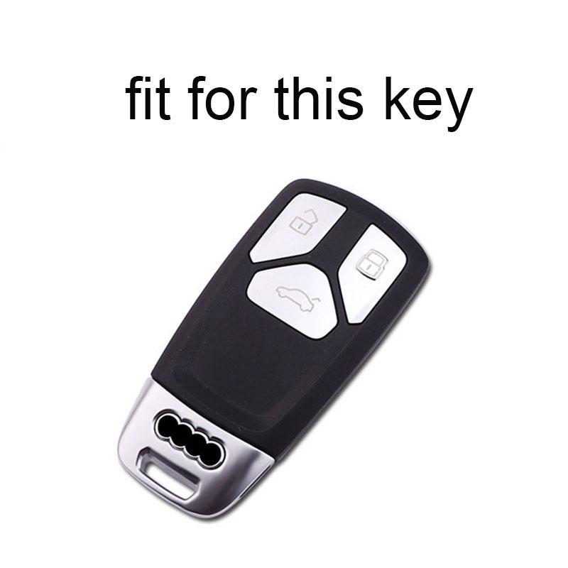 Key Case Cover For Car For A4 B9 A5 A6 8S 8W Q5 Q7 4M S4 S5 S7 TT TTS TFSI RS Leather Chain Key Bags Protector Keychain