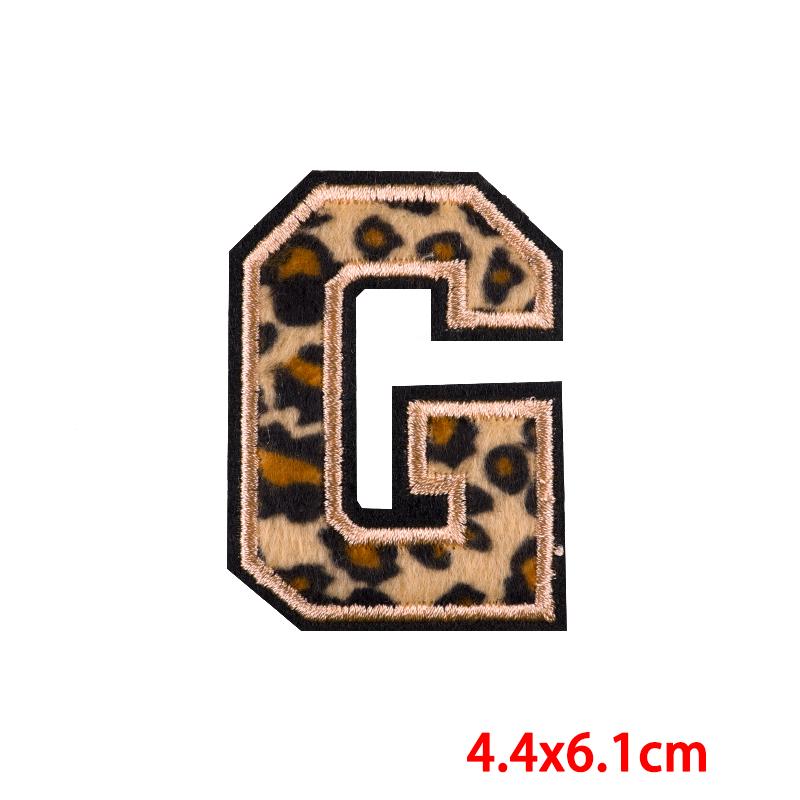 Leopard Print Letters Patch Iron On Patches For Clothing DIY Brand Name Patches On Clothes Fusible Patch For Clothes Stickers