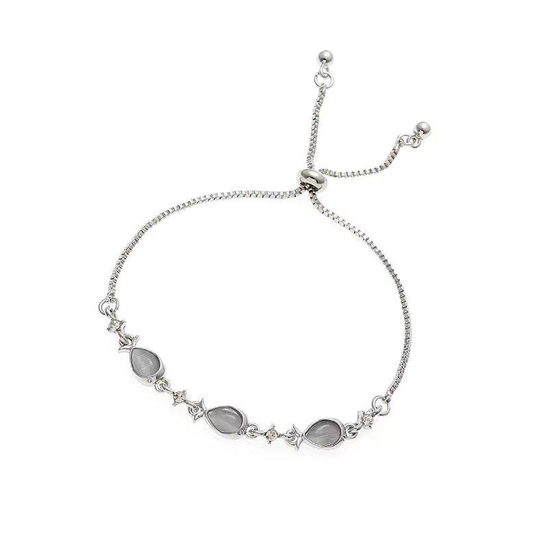 Korean Style Zircon Flower Bracelet for Women - Trendy, Simple, Personalized Design