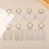 5Pcs Clear Bear Acrylic Blank Photo Frame Keychain Insert Photo Picture Frame Key Holder Diy Picture Frame Keyring Bag Pendant