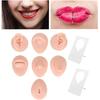 Soft Silicone Flexible Model Body Part, Silicone Nose Tongue Mouth Eye Navel Ear Model Fake Ear with 2 Base for Piercing Practice Acupuncture and