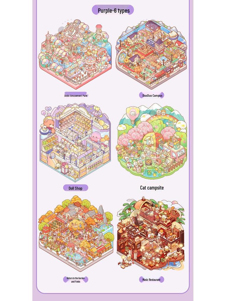 Tirado 3D Stereo DIY Miniature Scene Sticker Book: Student Planner Decoration Material