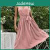 Spring Summer Yyfs Womens Fashion Polka Dot Print Sleeveless Suspenders Vneck High Waist Casual Dresses