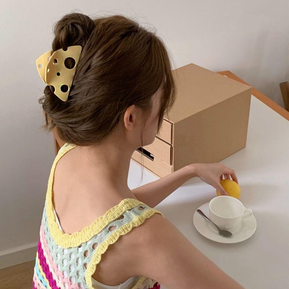 Y2k Hair Clip Hollow Shark Clip Fashion Cheese Acetate Hair Claw Wash Face