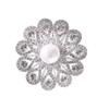 Magnetic Brooch Flower Design Pearl Center Fashion Shirt Collar Pin Magnetic Clasp Elegant Accessory for Women