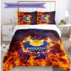 Leicester City Football Printed 3 Pieces Bedding Set, Comfortable Skin Friendly Bedroom Duvet Cover Set