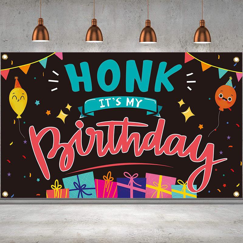 

6*4 фута С Днем Рождения Фон Баннер Фон Ткань Реквизит Украшение Вечеринки чёрный