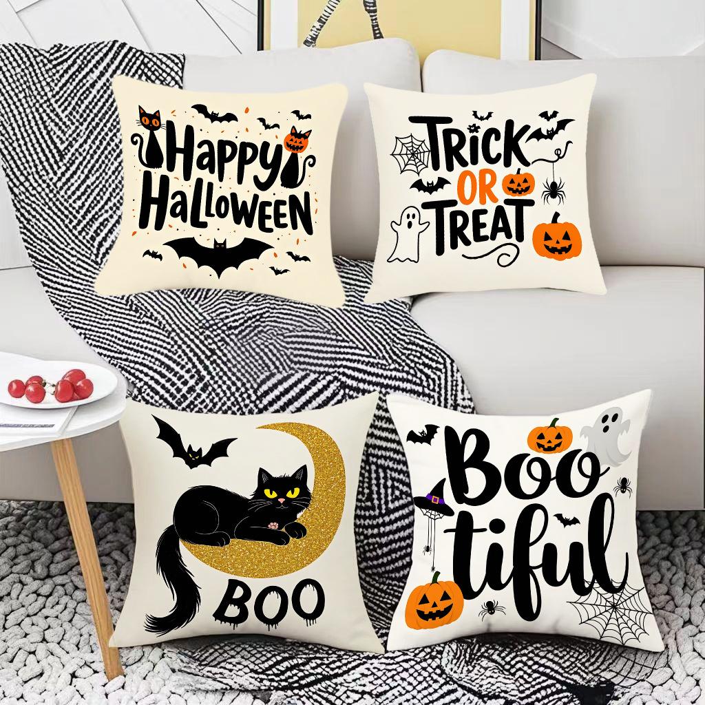 New Festive Decoration Family Party Sofa Pillowcase Pumpkin Ghost Cushion Pillowcase Halloween Decorations