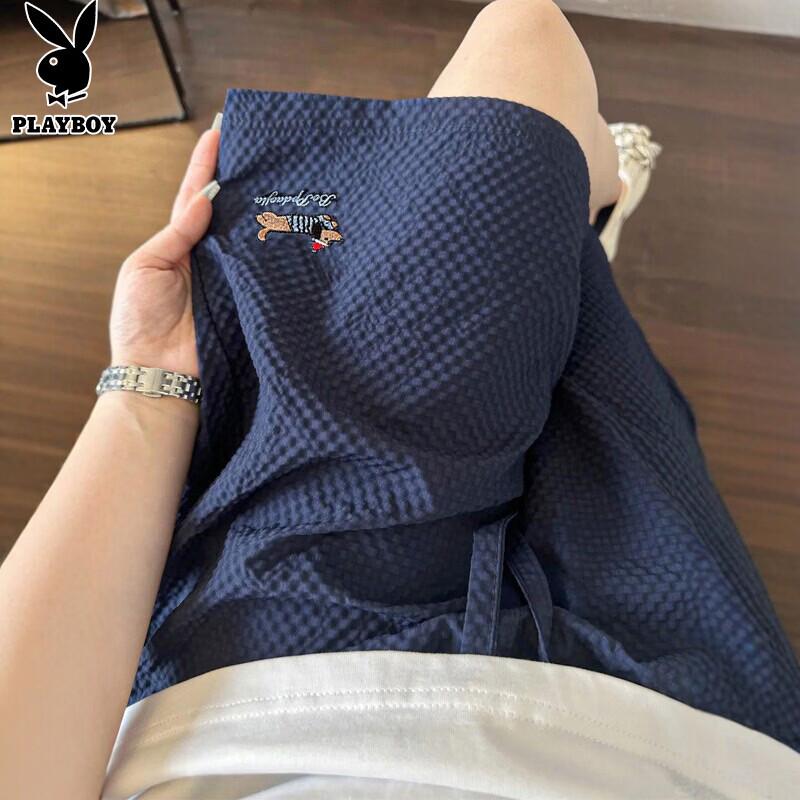 

Playboy Unisex Ice Silk Embroidered Casual Shorts XL