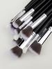 15-Piece Black & Silver Makeup Brush Set: Powder, Blush, Eyeshadow, Eyebrow & Highlighter Brushes with Soft Bristles