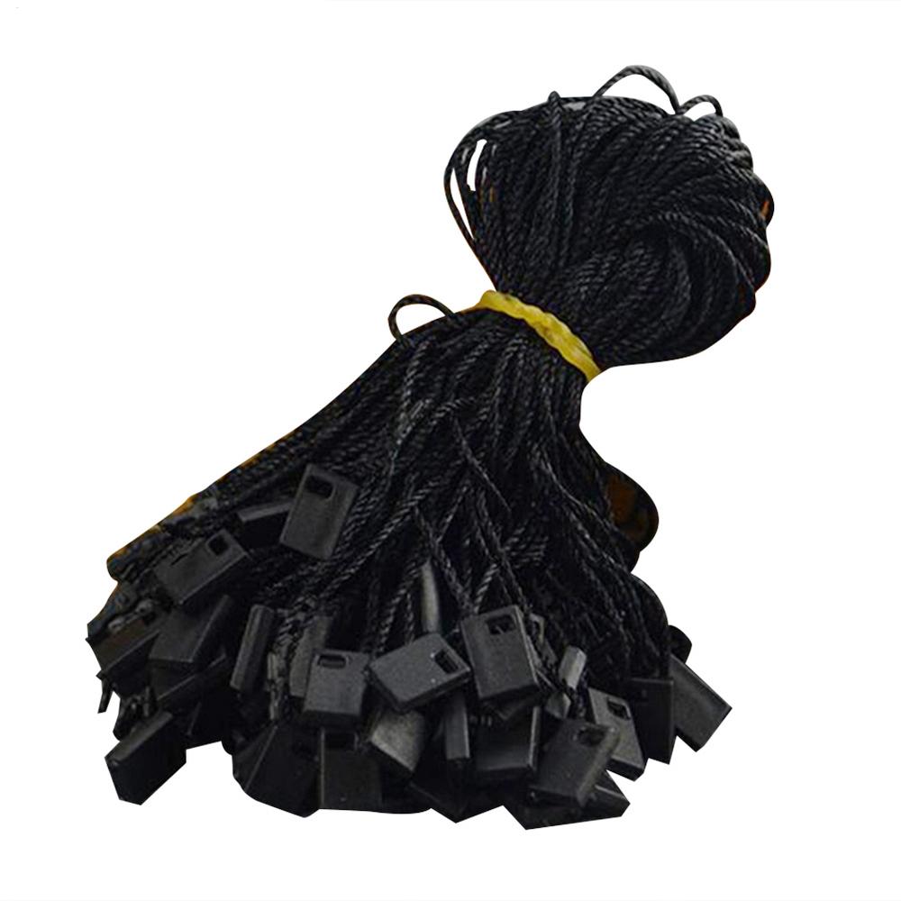 1000Pcs Clothing Hang Tag String Nylon Black Rope with Push Locker String Snap Lock For Garment Stringing Price Hangtag Seal Tag