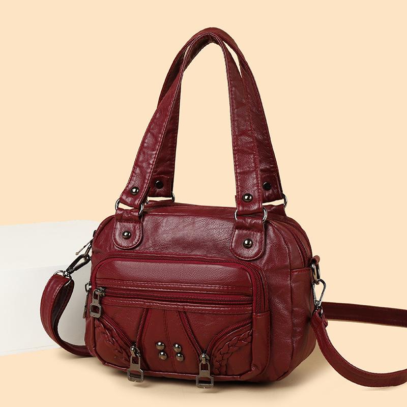 Soft Leather Bag Crossbody Portable Underarm Women's Bag Trendy Handbag New High-end Medium Mother Mobile Phone Bag