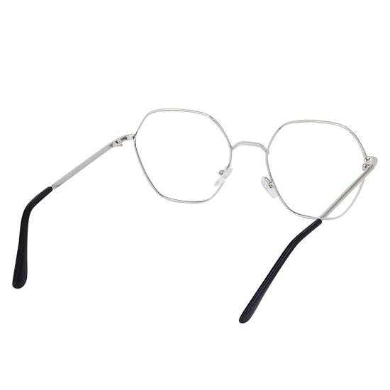 Dervin Clear Lens Hexagon Spectacle Frame for Men and Women (Large Size) - Pack Of 1