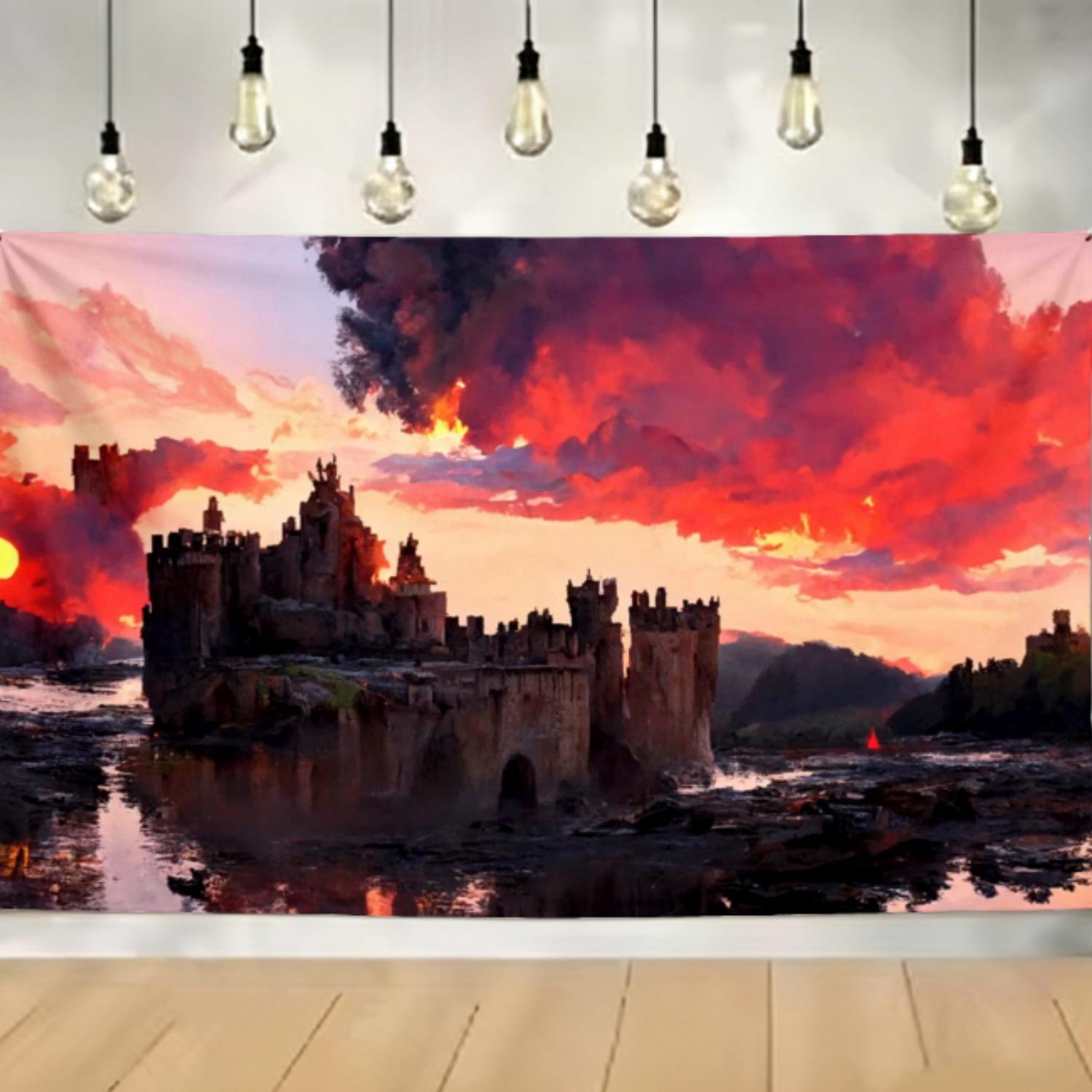 

Kings Landing Cityscape Tapestry High Quality Multi Size Flat Print Dorm Room Wall Decor Gift 74x94cm(29x37in)