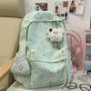 Schoolbag New Macaron Star Printed Backpack Middle School Girl Sweet School Bag Large Capacity Lightweight Backpack