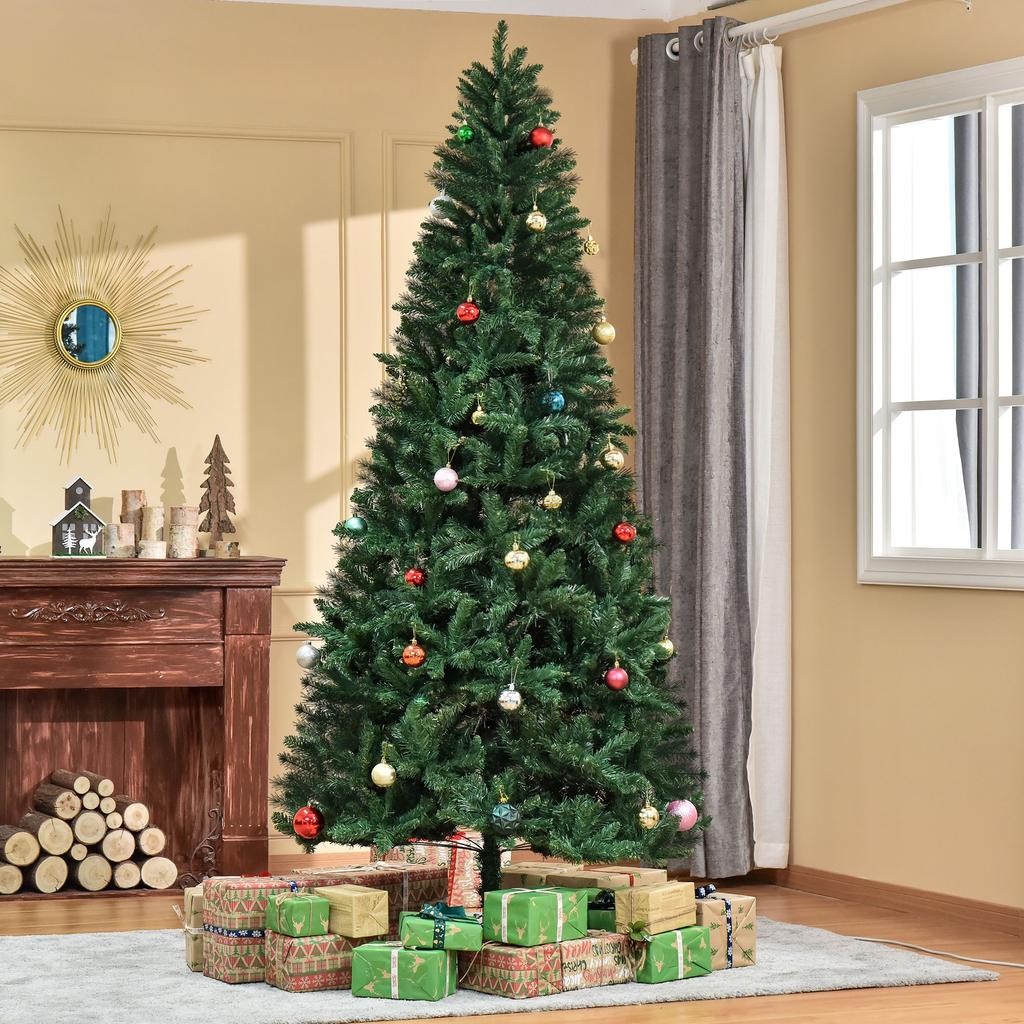 Artificial Christmas Tree 240cm with 1499 Branches with 2 Types of Tips, Green Indoor Christmas Decoration