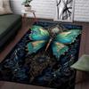 Blue Butterfly with Intricate Patterns Rug Elegant Nature-Inspired Design for Living Areas Decorative Mat Skid resistant carpet