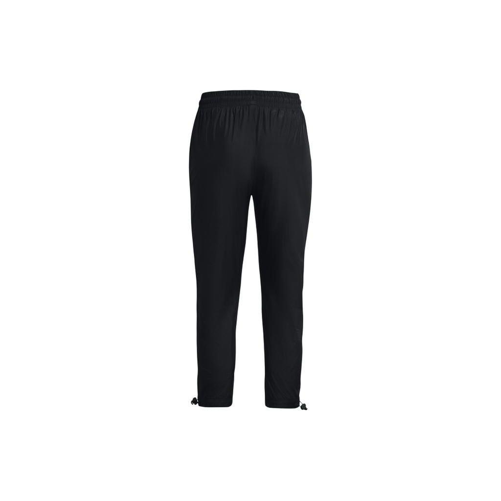 Under Armour Solid Color Woven Straight Leg Pants Women Bottoms Black 1373593-002