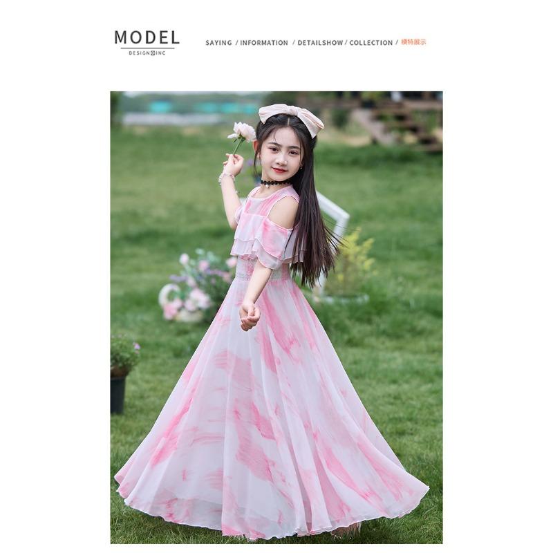 Girls Princess Thin Summer Dress Kids Casual A Line Children Beach Dress