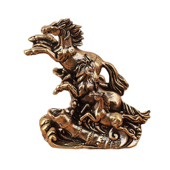 Feng Shui Pferde-Statue 2026 Jahr des Pferdes Tischplatte Messing Ornamente Chinesisches Neujahrssegen Souvenir Tierkreis Tier Skulptur für Festival Heimdeko