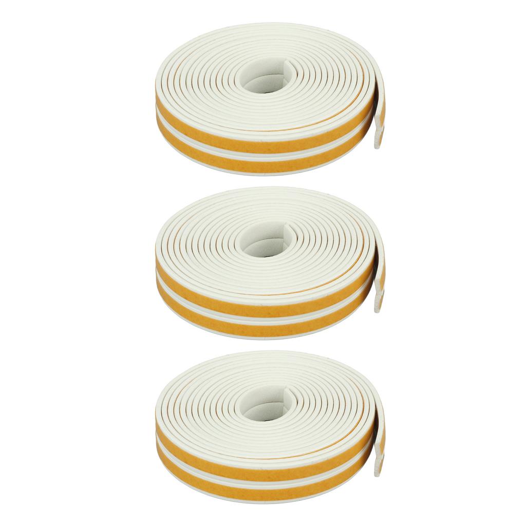 6Pcs Foam Weather Stripping Door Seal Strip Insulation Tape Roll Self Adhesive Sealing Weatherstrip