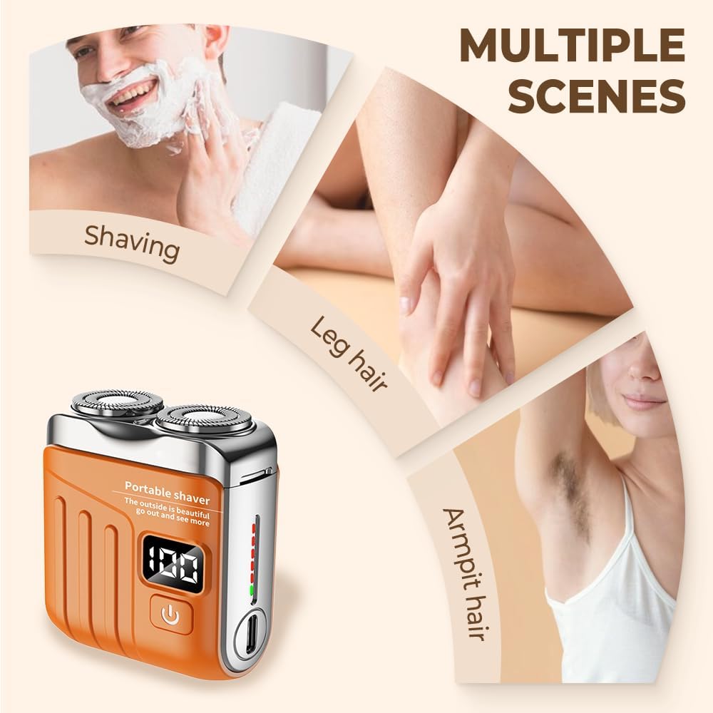 Electric Shaver with Smart LED Display, 9000 RPM Motor, 180 Days Standby, Waterproof Body, 1-Hour Quick Charge, Portable
