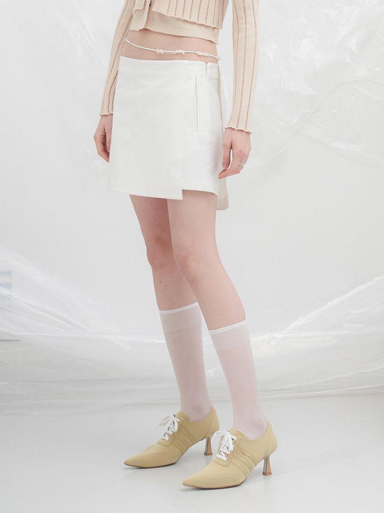 Yusentig Mini Wrap Skirt White Aw4Ms46001
