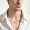 Korean Crescent Moon Necklace: Versatile Snake Chain for Couples