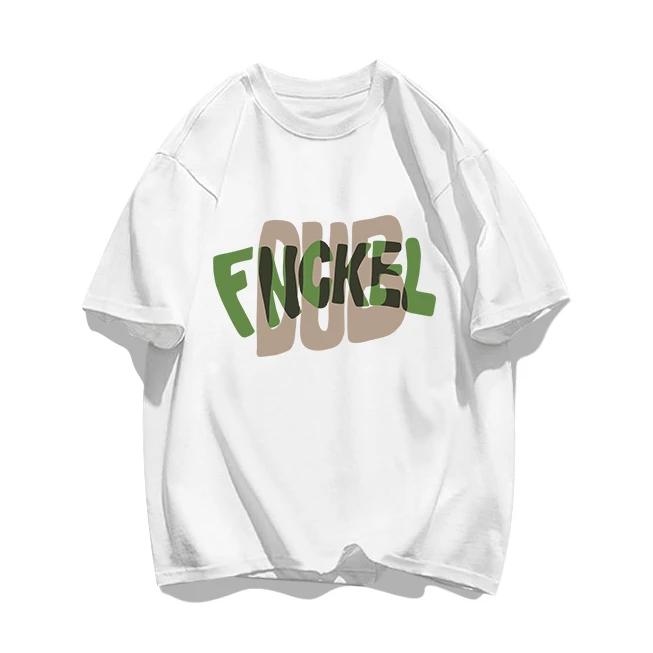 Summer Casual Oversized T Shirt Pure Cotton T-shirts for Men Harajuku Funny Cartoon Print White Y2k Tops Male Streetwear Youth